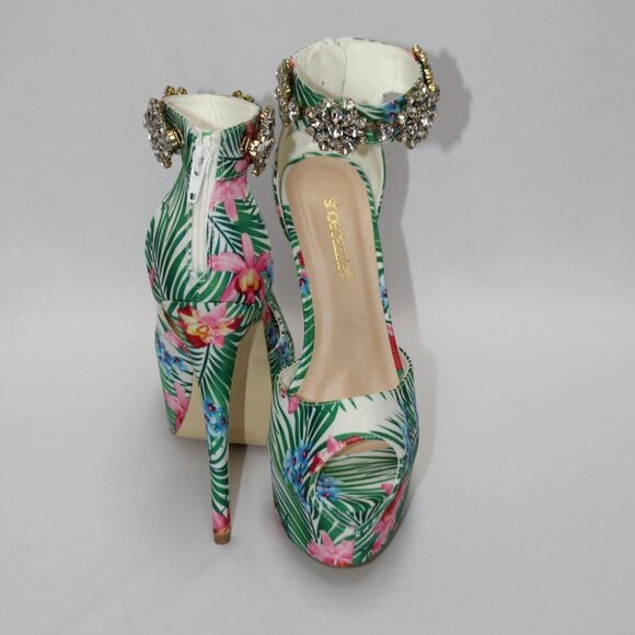 Shoe Dazzle Floral Platform Heels - Picture 8 of 15